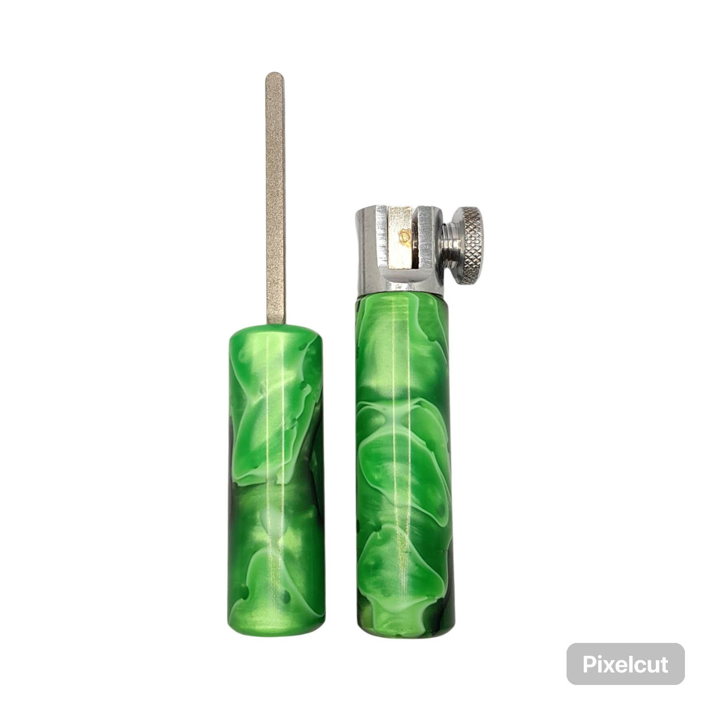 Bright Green Metallic Marbled Bobbins