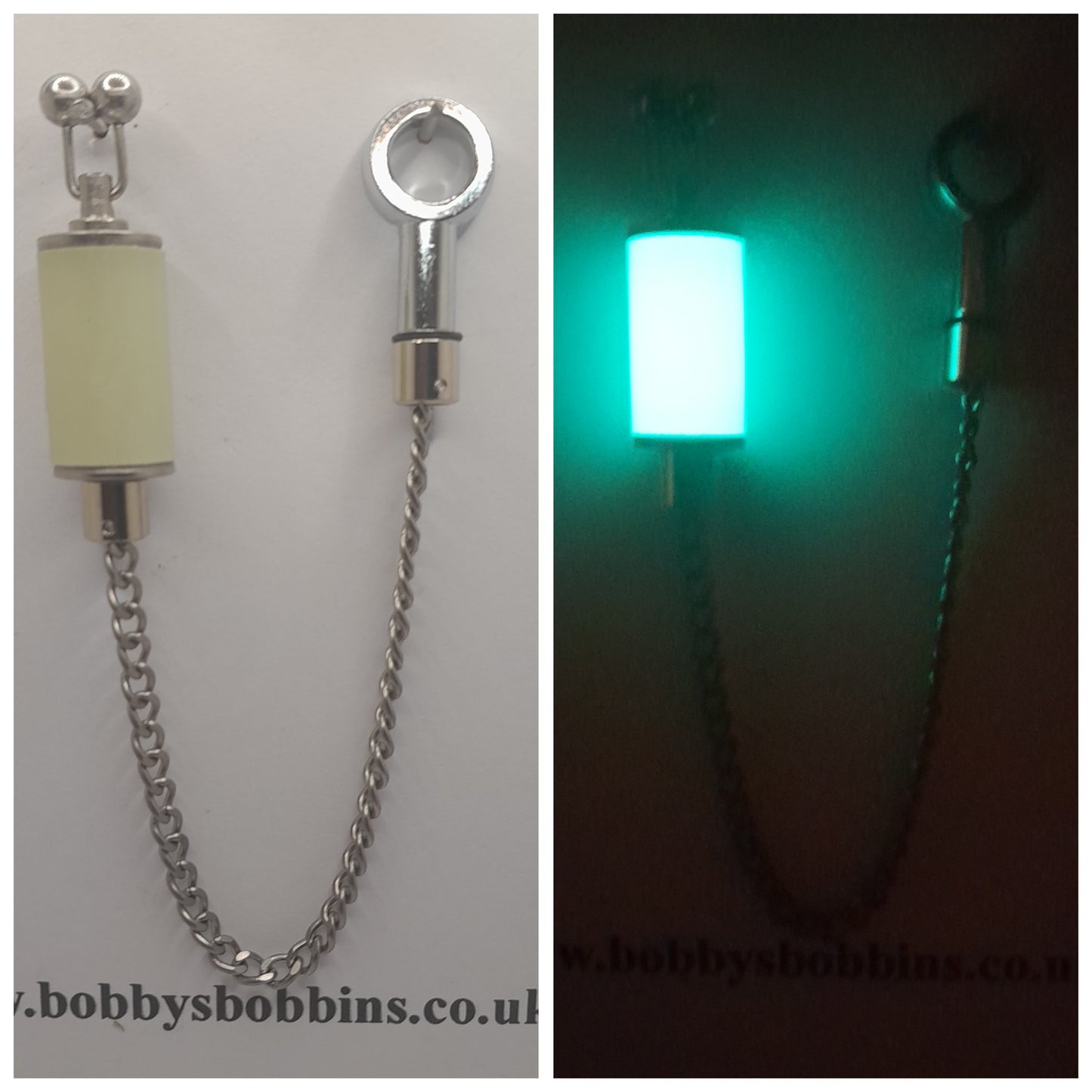 Glow In The Dark Bobby's Bobbin With Black Or Stainless Chain