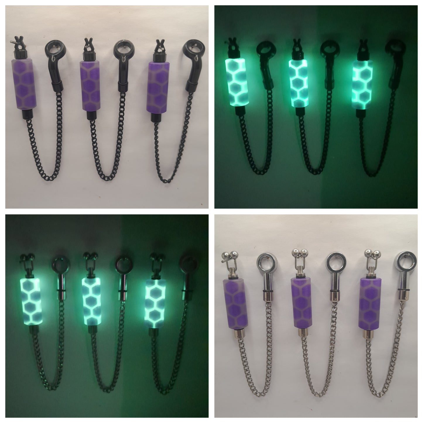 Set of 3 Purple Honeycomb Glow In The Dark Bobby's Bobbins Ref Glow 1