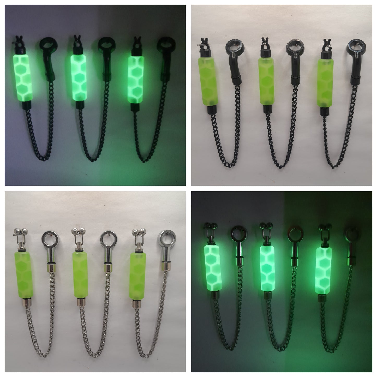 Set of 3 Green Honeycomb Glow In The Dark Bobby's Bobbins Ref Glow 4